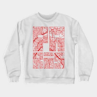 Paris, France City Map Typography - Oriental Crewneck Sweatshirt